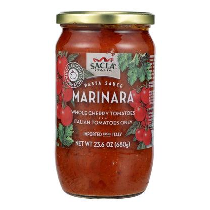Sacla Marinara Pasta Sauce - Authentic Italian, GMO-Free - Case of 6 x 24 Oz Jars