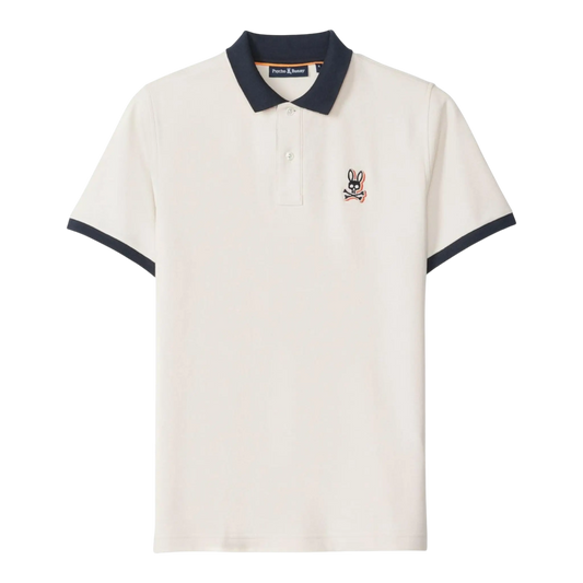 Psycho Bunny Sanderson Pique Polo Men Polo Shirt Natural Linen