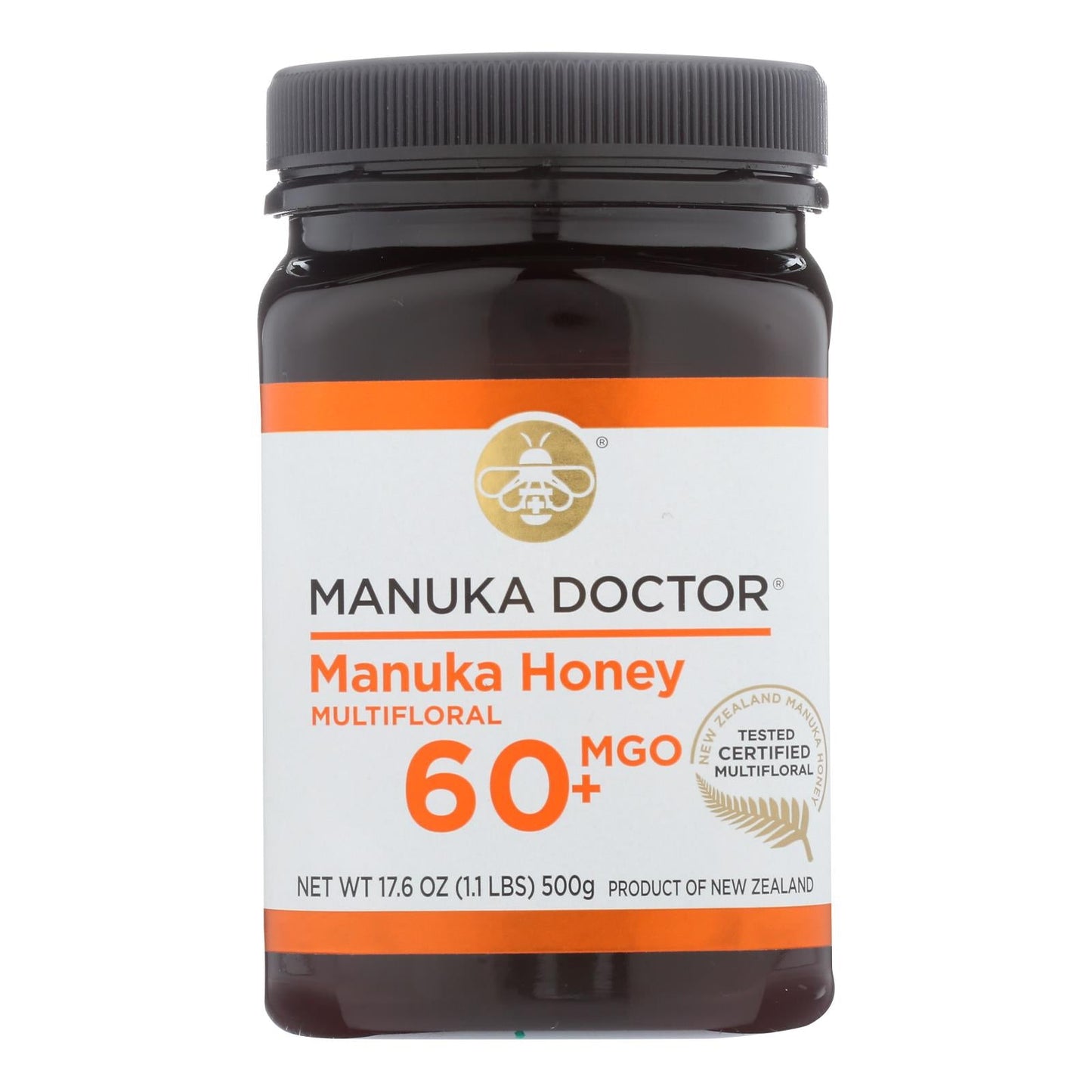 Manuka Doctor Advanced Manuka Honey MGO60+ 500g (Pack of 6-17.6 Oz)