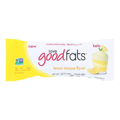 Love Good Fats Lemon Mousse Bars - Case of 12 - 1.38 oz Each
