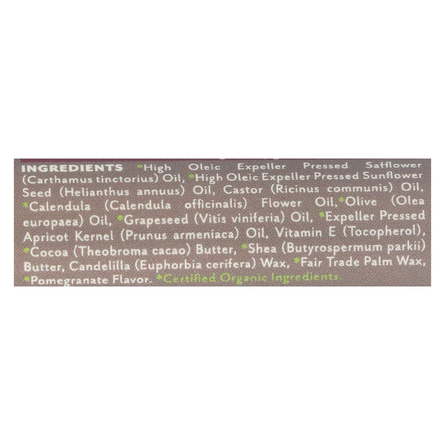 Soothing Touch Organic Pomegranate Lip Balm, 0.25 oz (Case of 12)