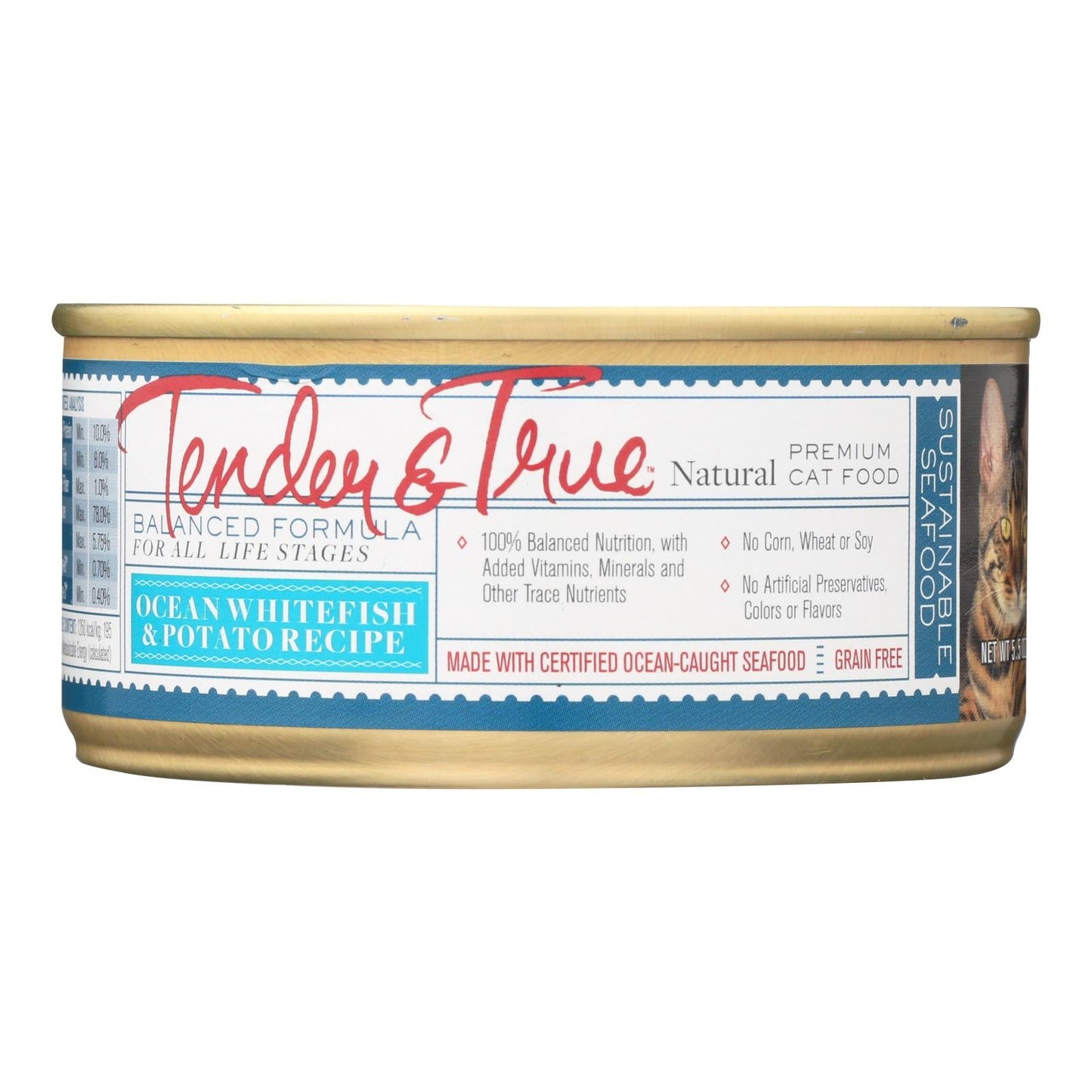 Tender & True Ocean Whitefish & Potato Recipe Cat Food, (Pack of 24) - 5.5 Oz