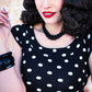 Boat Neck Top in Polka Dots