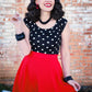 Boat Neck Top in Polka Dots