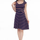 Amelia Dress in Navy Stripes - XS only
