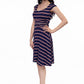 Amelia Dress in Navy Stripes - XS only