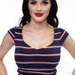Amelia Dress in Navy Stripes - XS only