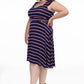 Amelia Dress in Navy Stripes - XS only