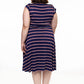 Amelia Dress in Navy Stripes - XS only