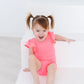 Neon Pink S/S Flutter Sleeve Leotard