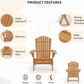 Folding Adirondack Chair – Outdoor Patio Yard Deck Beach Lawn