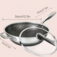 13.3″ Stainless Steel Wok Pan with Lid & Spatula – Nonstick – All Cooktops