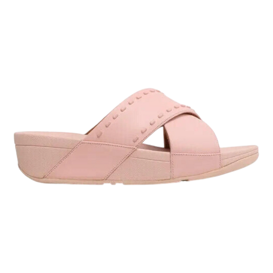 FitFlop Lulu Cross Women Sandals Pink Salt Leather