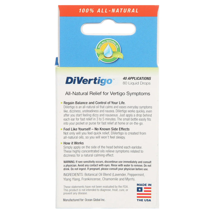 DiVertigo - Essential Topical Oil Blend for Vertigo & Dizziness Relief (0.17 fl oz) - Pack of 3
