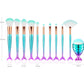 Gradient Electroplating Mermaid Makeup Brush Beauty Makeup Tool Set