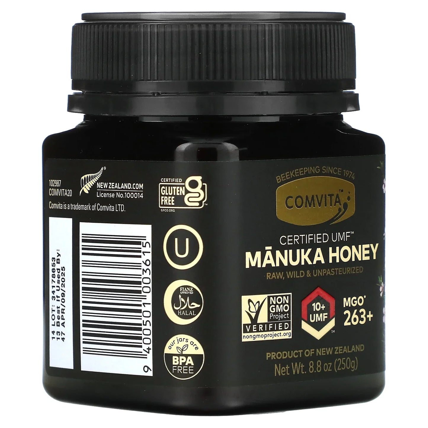 Comvita Raw Manuka Honey UMF 10+, MGO 263+, 8.8 oz