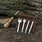 4-Piece Diamond Style Leather Pricking Iron and Hand-Forged Awl