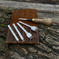 4-Piece Diamond Style Leather Pricking Iron and Hand-Forged Awl