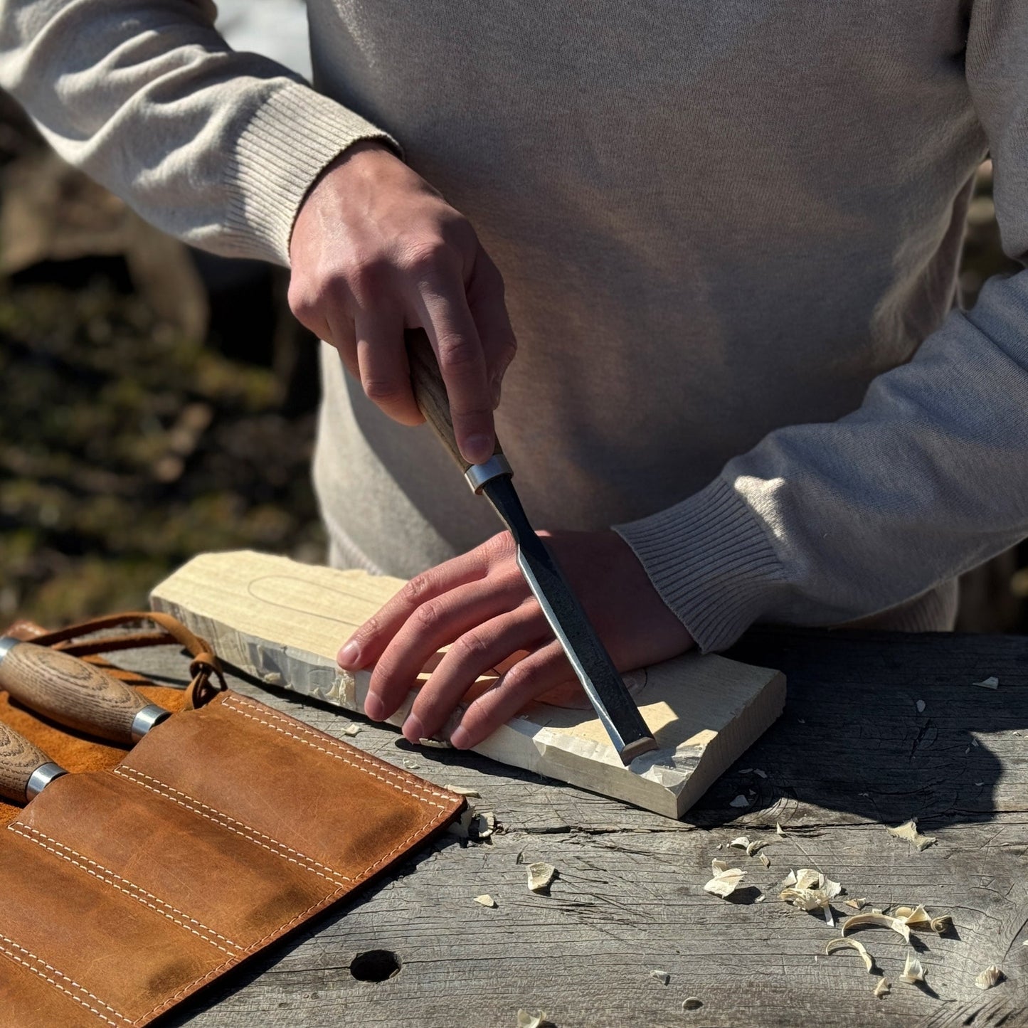 4 Pocket Leather Chisel Roll
