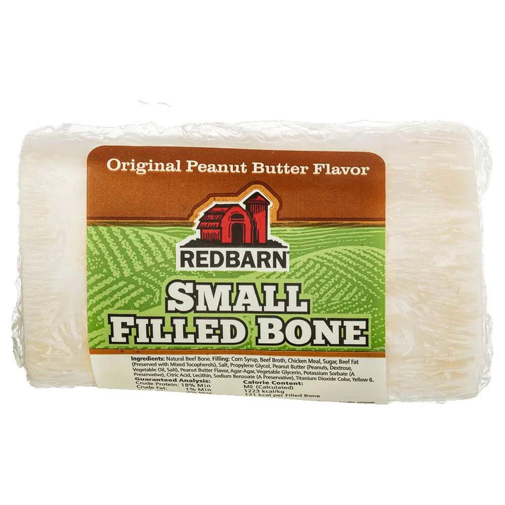 Redbarn Large Peanut Butter Filled Beef Knuckle Dog Bone Chew Treat - Case of 15 (8 Oz)