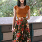 Charlotte Skirt in Green Floral