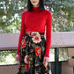Charlotte Skirt in Black Floral - 4X only