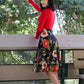 Charlotte Skirt in Black Floral - 4X only