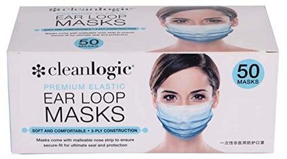 Cleanlogic Disposable 3-Ply Face Masks (Pack of 50)