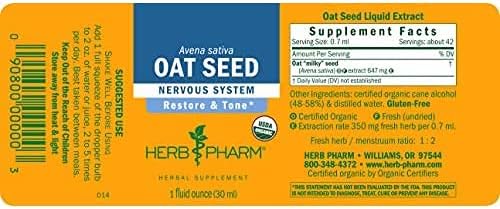 Herb Pharm Oat Seed Liquid Herbal Extract - 1 Fl Oz