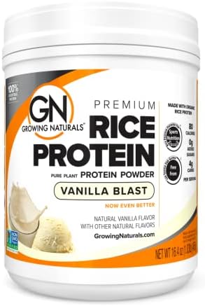 Growing Naturals Organic Raw Rice Protein - Vanilla Blast - 16.4 oz