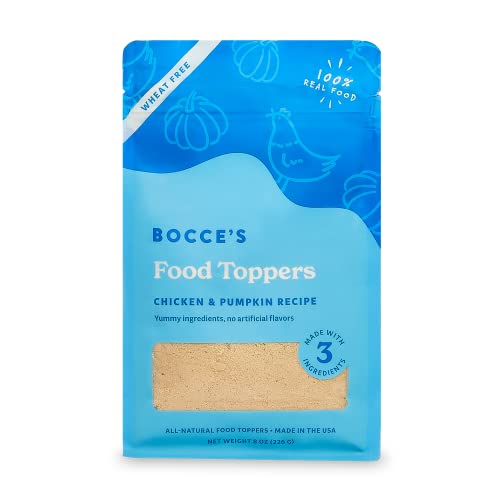 Bocce's Bakery Dog Food Topper, Chicken Pumpkin, 8 oz (12 Pack) - USA Made