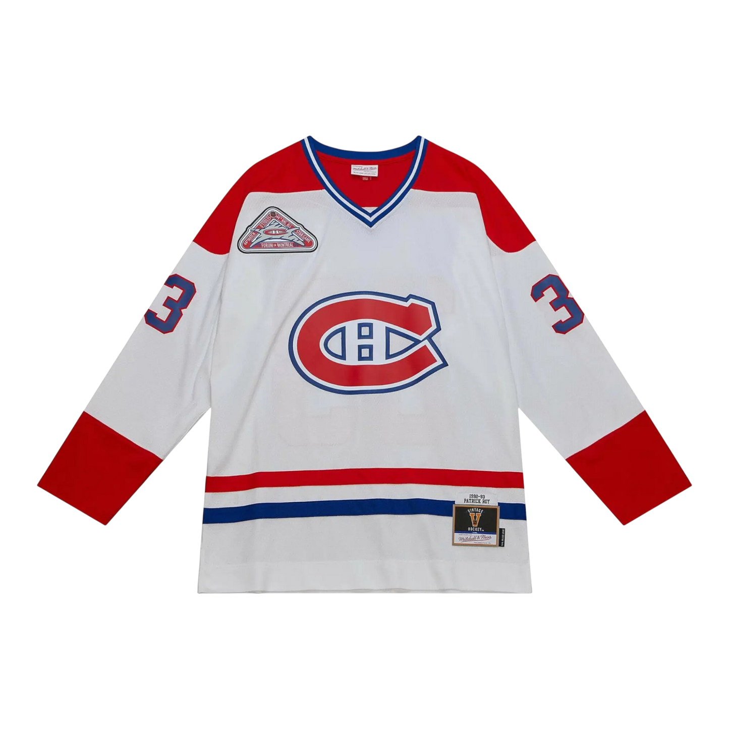 Mitchell & Ness Blue Line Patrick Roy Montreal Canadiens 1992 Men Jersey White