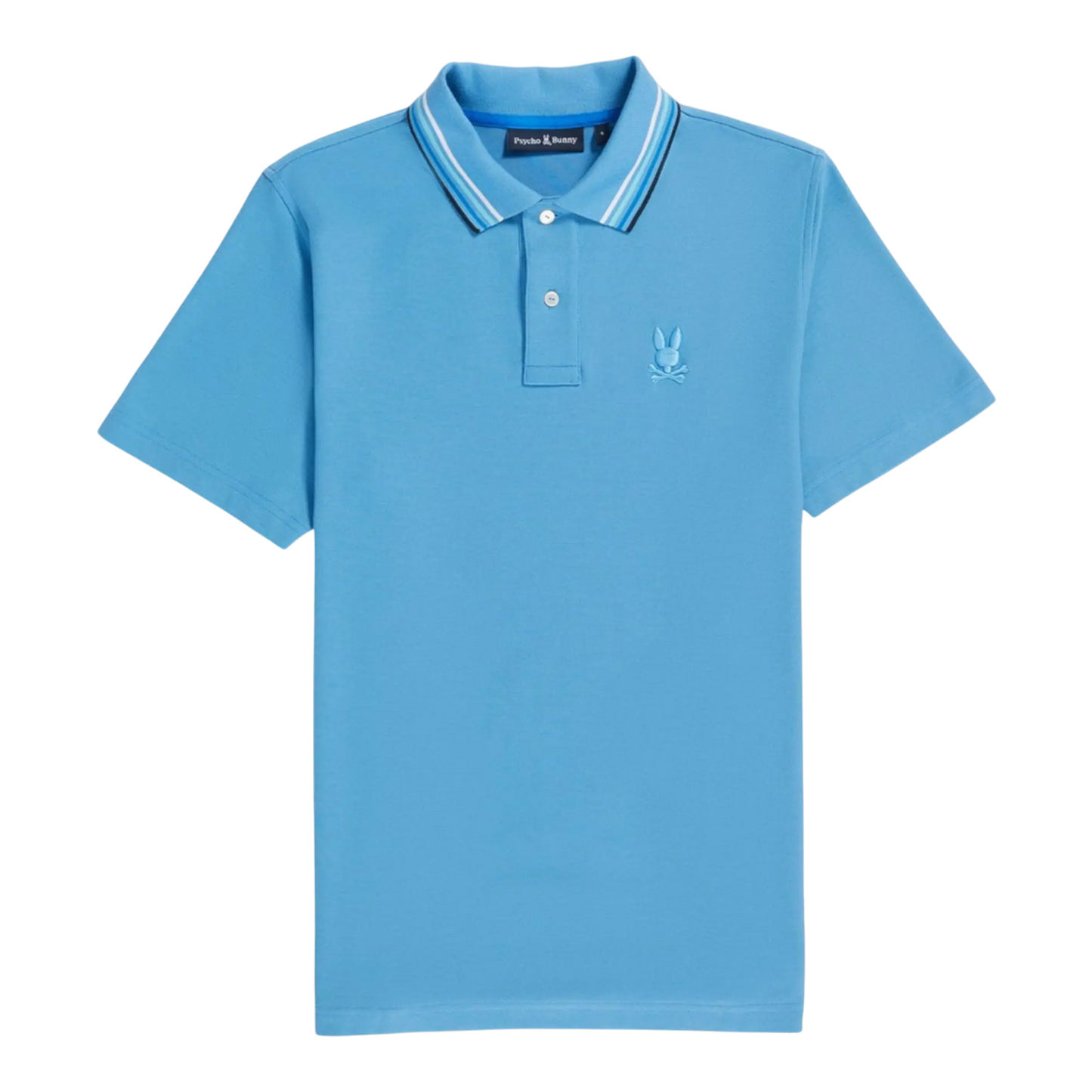 Psycho Bunny Athens Pique Men Polo Shirt Cool Blue