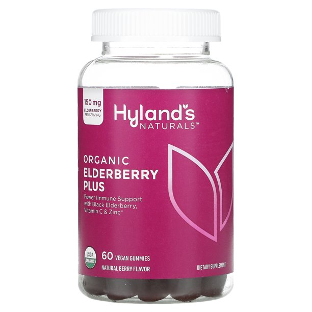 Hyland's Elderberry Immune Support Gummies for Adults, 60 Count