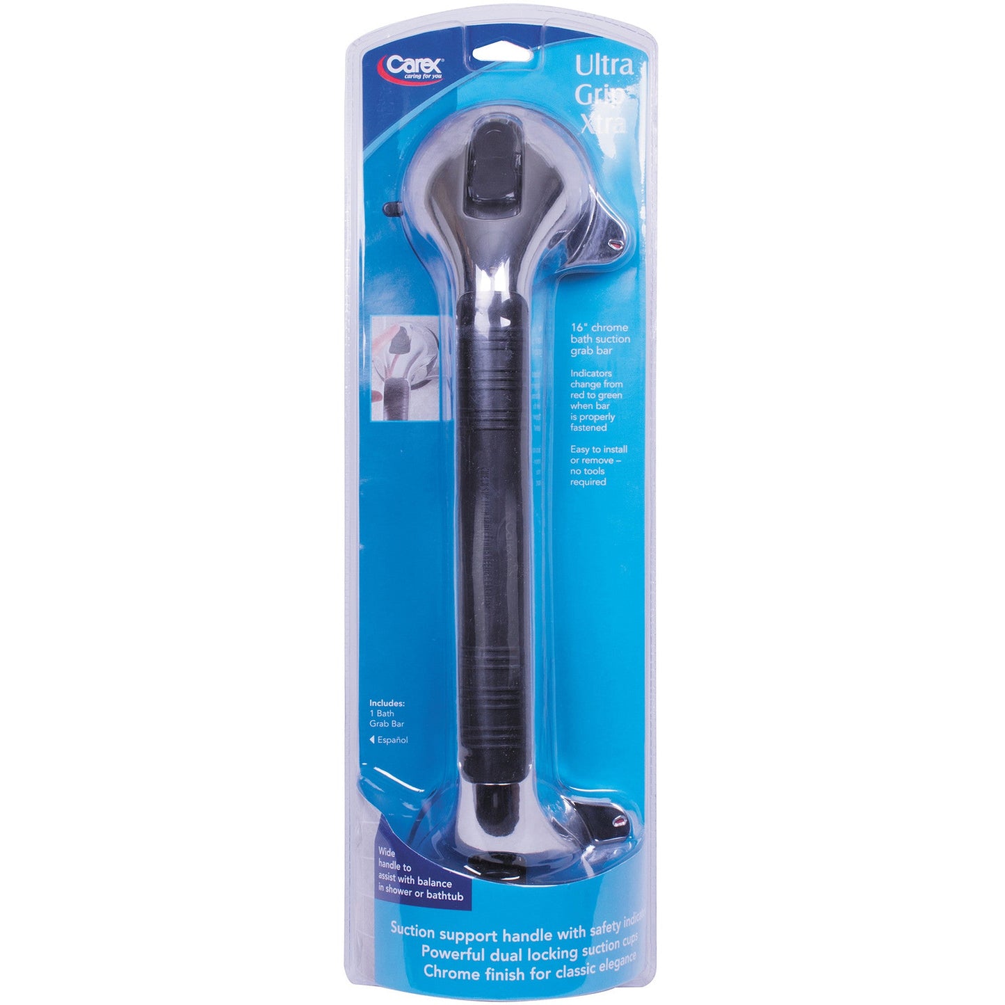 Carex Chrome Ultra Grip Bath Handle - 16"