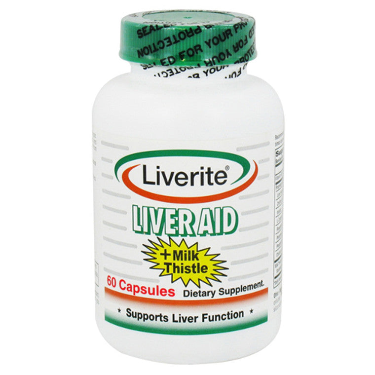 Liverite® Liver Aid with Milk Thistle - 60 Capsules - Liver Detox & Health Formula