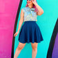 Ocean Blue Skater Skirt