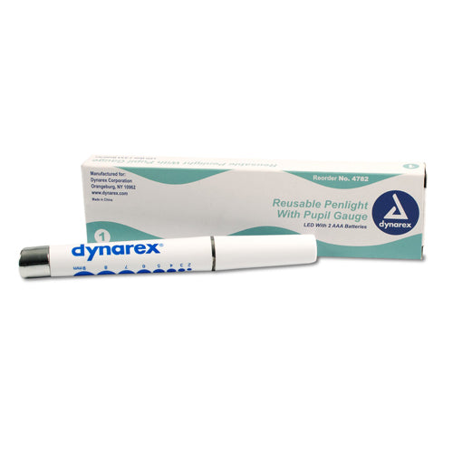 LED Penlight with Pupil Gauge - Reusable Diagnostic Pen Light for Nurses & EMTs - Includes Batteries