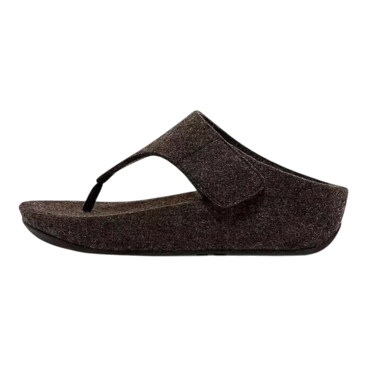 FitFlop Shuv Toe Post Sandals Women's Black Adjustable Felt Comfort