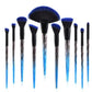 A 10pcs Pro Makeup Brush Set -  Blue Color Family