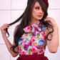 Watercolor Floral Bow Top - XS only, 1 left!