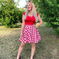 Retro Boat Neck Top in Red