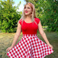 Retro Boat Neck Top in Red