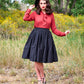 Helen Retro Blouse in Cognac - 3X only