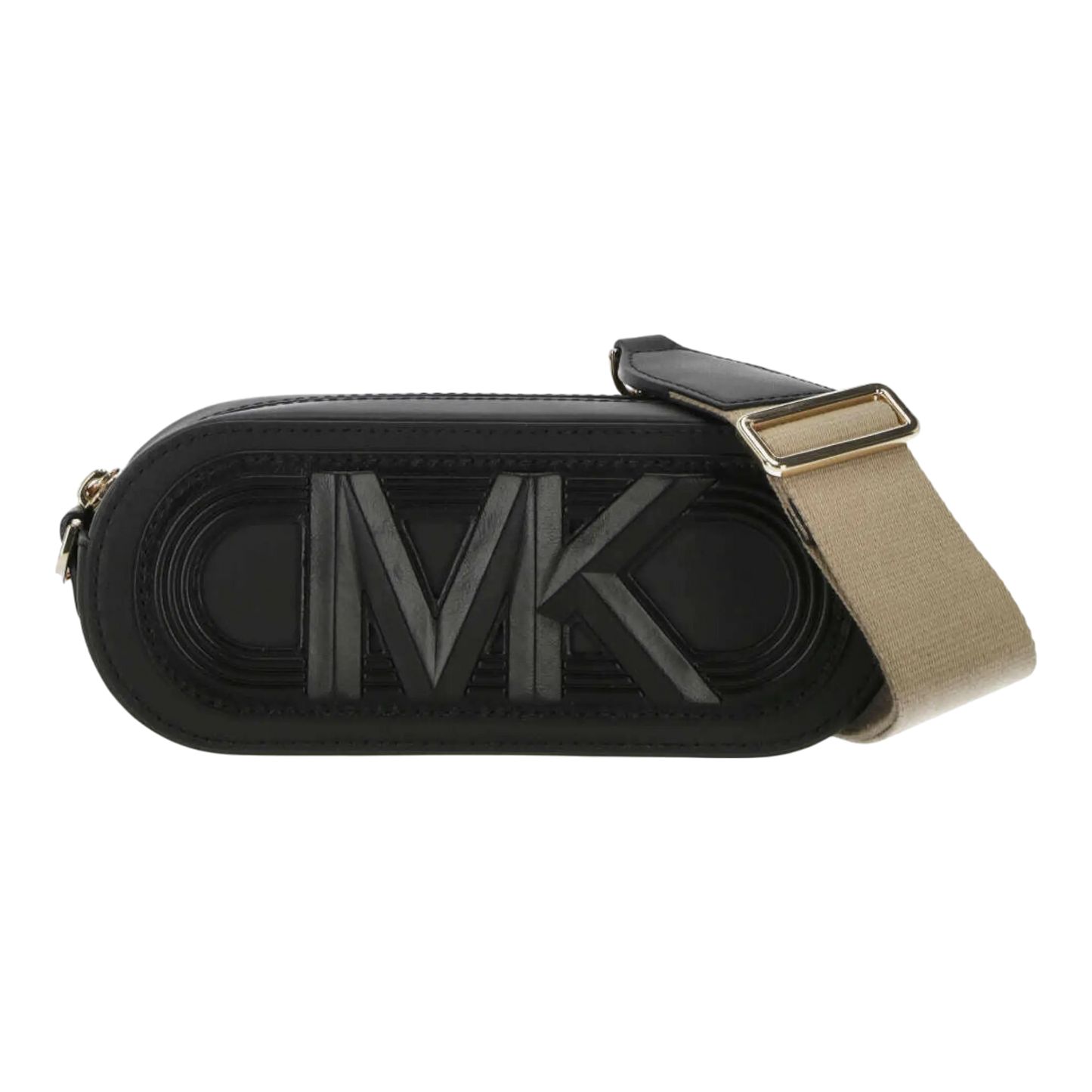 Michael Kors Clutch Women Black Leather MK Logo Zip Bag