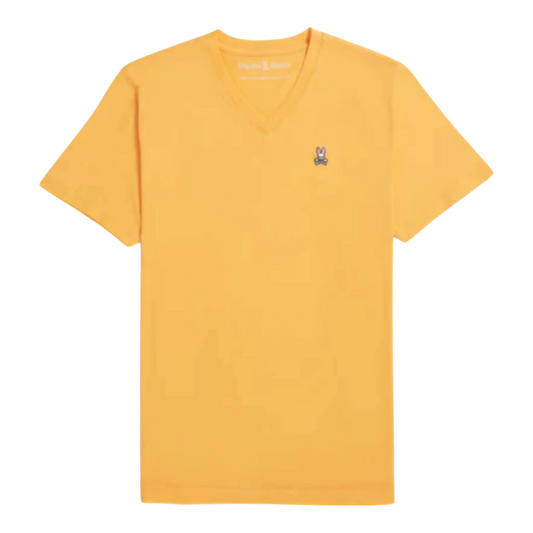 Psycho Bunny Classic V-Neck Men T-Shirt Orange Soda