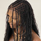 Crush Bohemian Cornrow Braided Wig, Swiss Full Lace, Black Color, Waist Length, Standard Density.