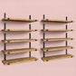Wood Wall Shelves 15.8” with Metal Brackets – Rustic Floating Shelves | 5/8 Pack