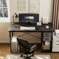 40/47 Inch Computer Desk with Fabric Storage Drawers, Modern Home Office Table