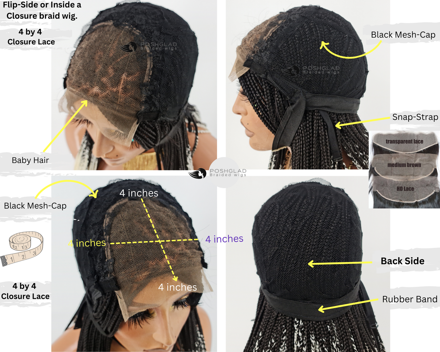 Bob Braided Wig - Lace Closure 4x4 - Destiny